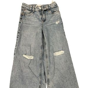 Zara kids wide leg, distressed jeans, size 11-12